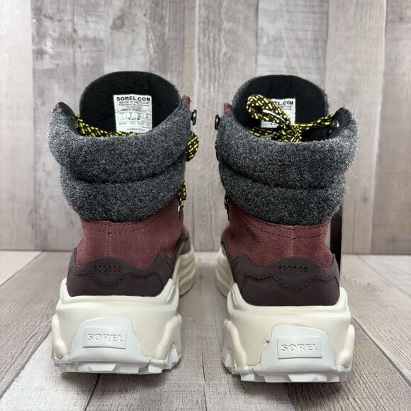 Sorel Kinetic Breakthru Conquest Womens 7 Sneaker Boots Bootie Waterproof Maroon - Picture 9 of 13